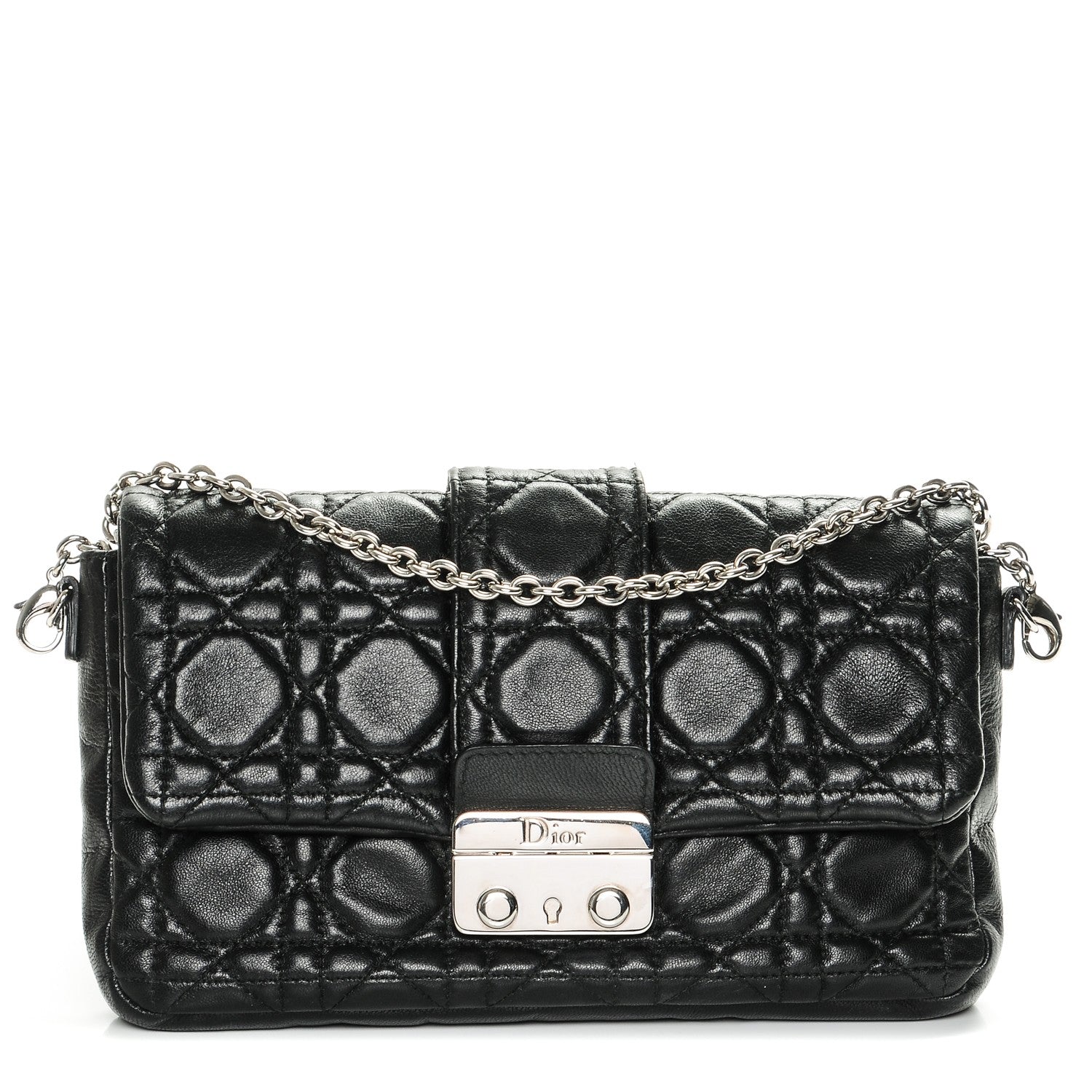 Christian Dior Lambskin Cannage New Lock Pouch Black 1 of 6
