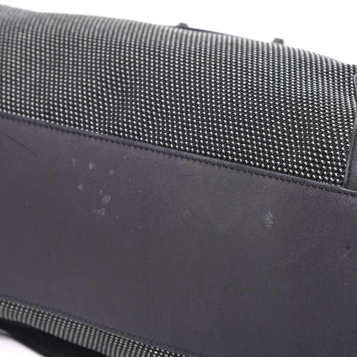 Calfskin Twill Perforated Classic Silver Hardware City Black