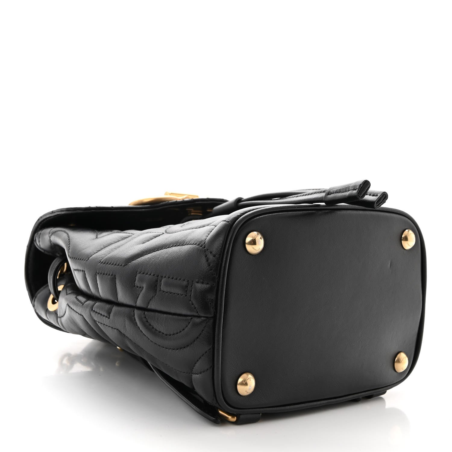 Salvatore Ferragamo Calfskin Quilted Gancini Backpack Black 4 of 10