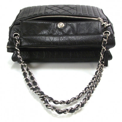 Chanel Aged Calfskin Perforated Expandable Tote Black 5 of 10