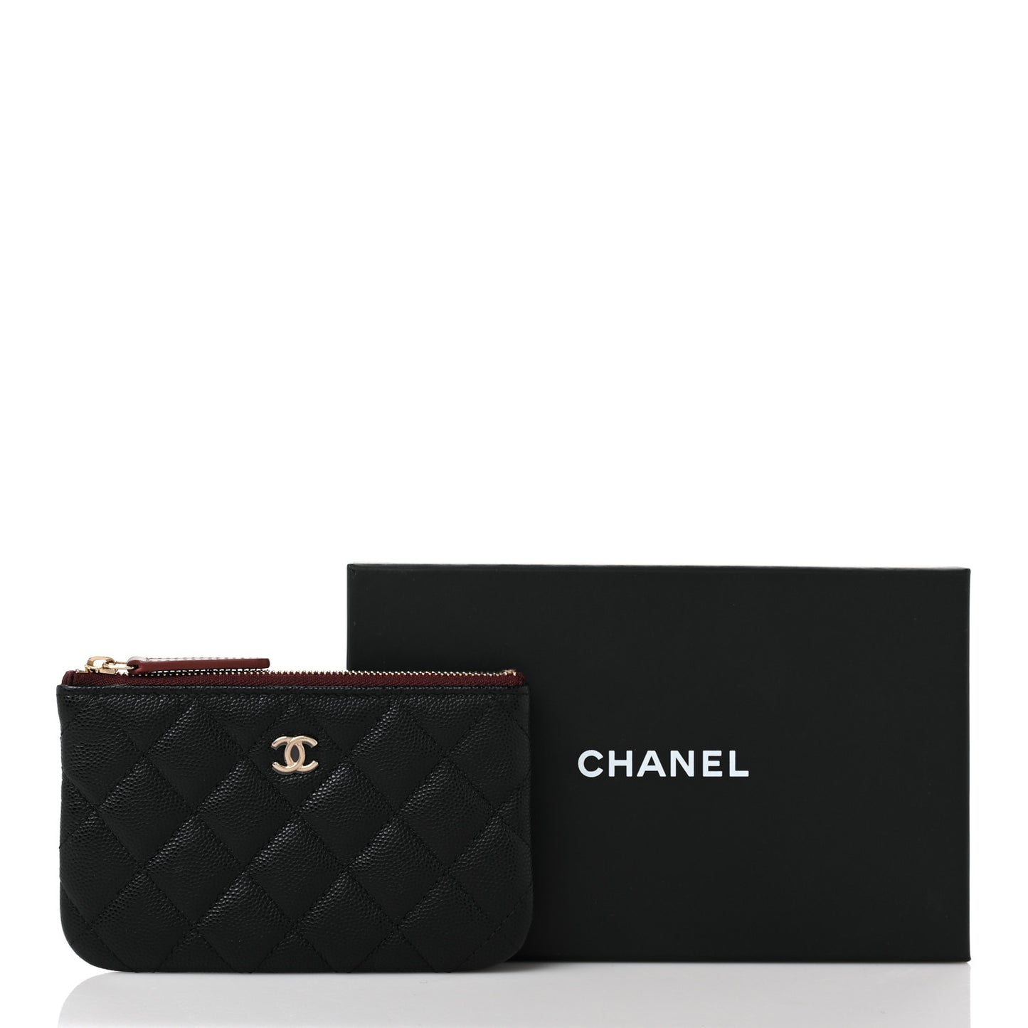 Caviar Quilted Small Cosmetic Case Black