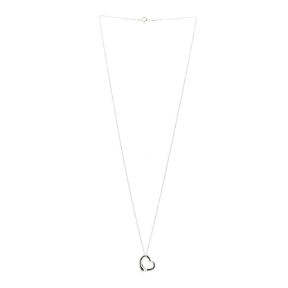 Tiffany Sterling Silver 16mm Elsa Peretti Open Heart Pendant Necklace 3 of 5