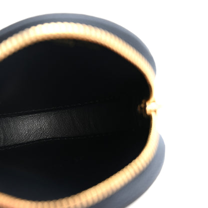 Christian Dior Calfskin Vibe Round Coin Purse Blue White 5 of 9