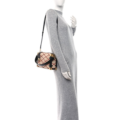 Louis Vuitton Lambskin Malletage Side Trunk MM Beige Red 2 of 8