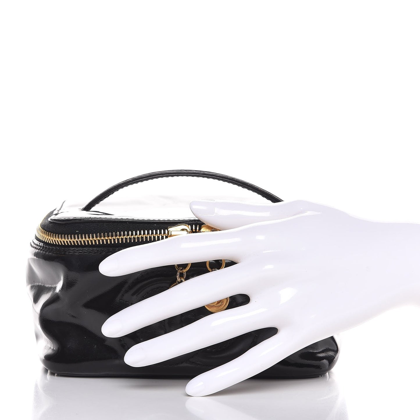 Patent Vanity Cosmetic Case Black