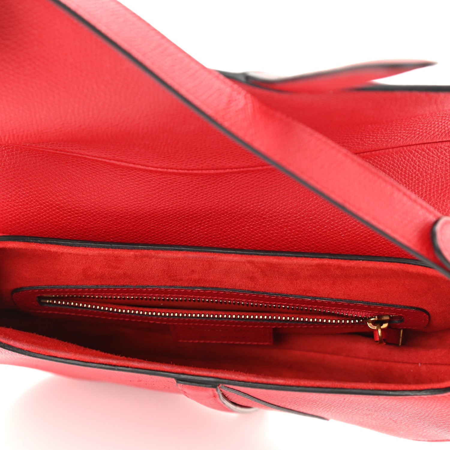 Christian Dior Grained Calfskin Saddle Bag Red 5 of 11