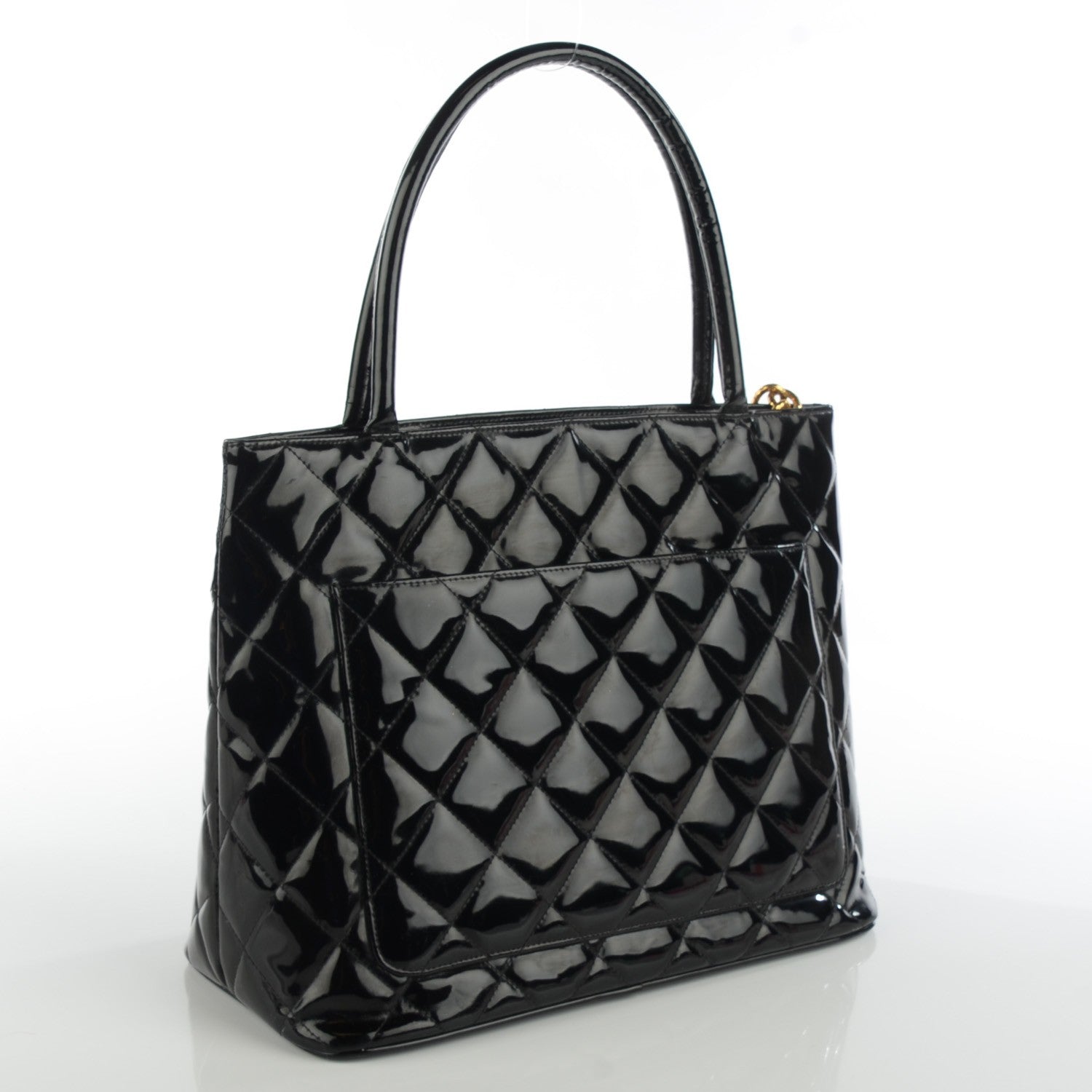 Chanel Patent Medallion Tote Black 3 of 9