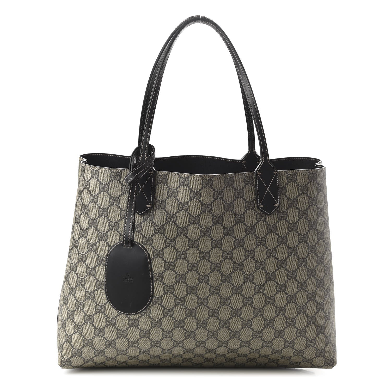 Gucci Calfskin GG Supreme Monogram Medium Reversible Tote Black 1 of 15