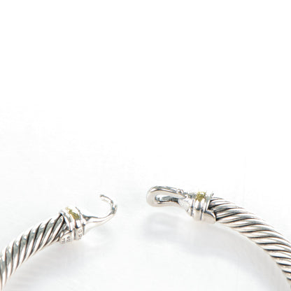 David Yurman Sterling Silver 18K Yellow Gold 5mm Cable Classic Buckle Bracelet 4 of 6