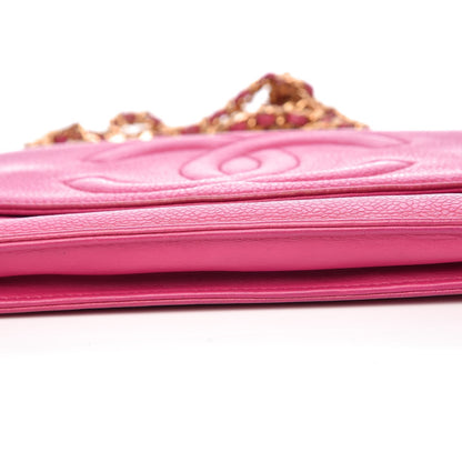 Chanel Caviar Timeless CC Wallet On Chain WOC Dark Pink 10 of 16