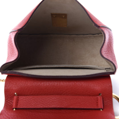 Chloe Grained Lambskin Mini Drew Shoulder Bag Plaid Red 5 of 8