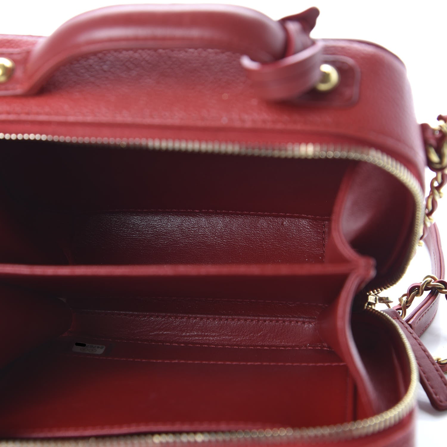 Chanel Caviar Quilted Small CC Filigree Vanity Case Red 5 of 11