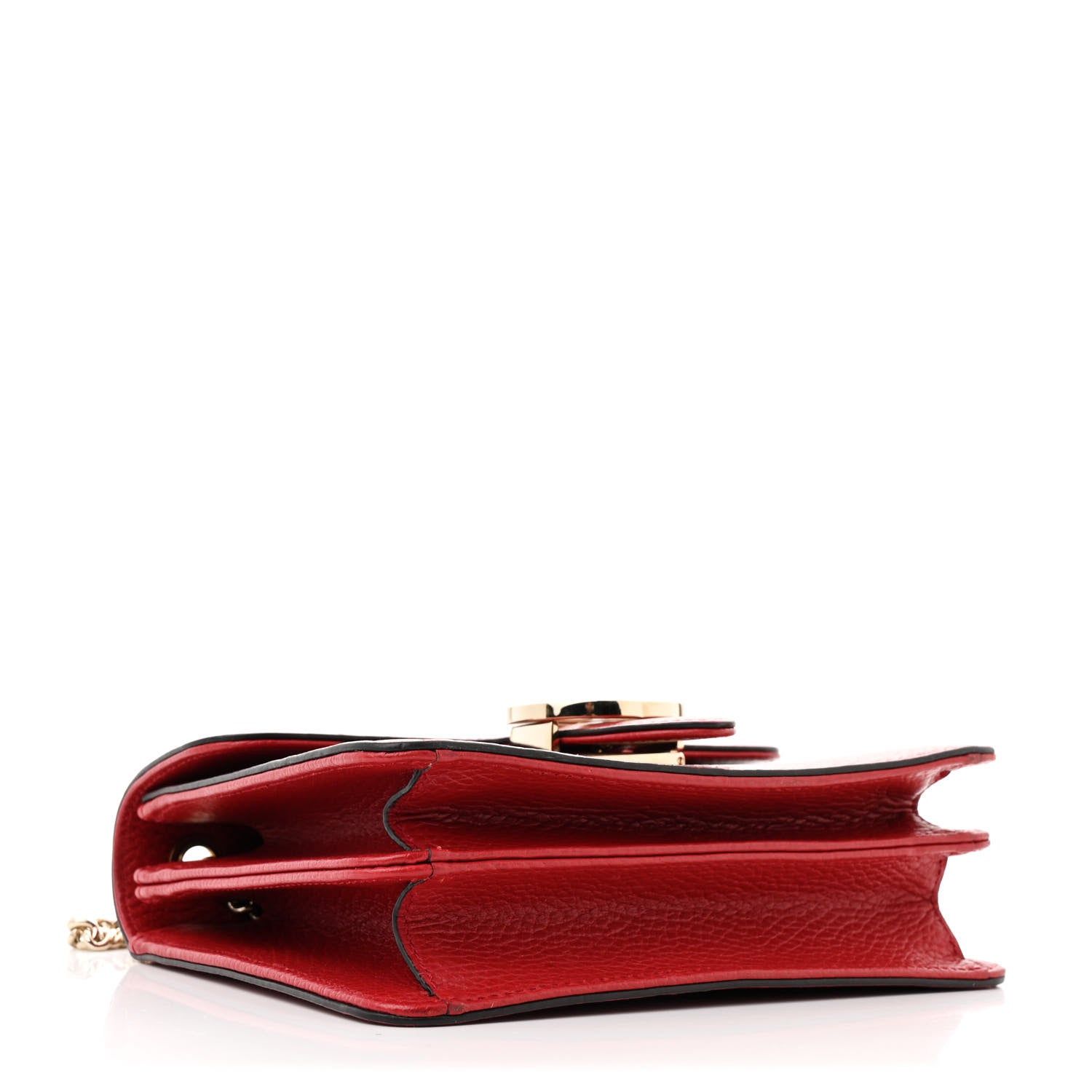 Gucci Dollar Calfskin Small Interlocking G Shoulder Bag Red 4 of 13