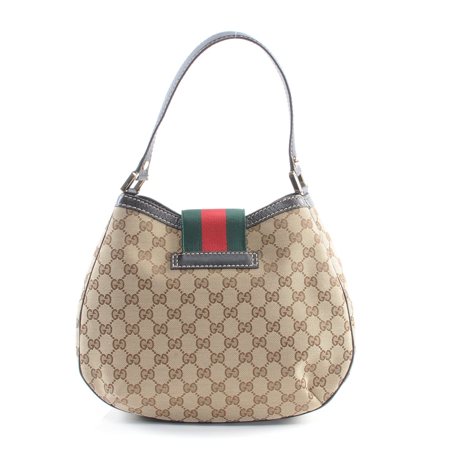 Gucci Monogram New Ladies Web Medium Hobo Ebony 3 of 7