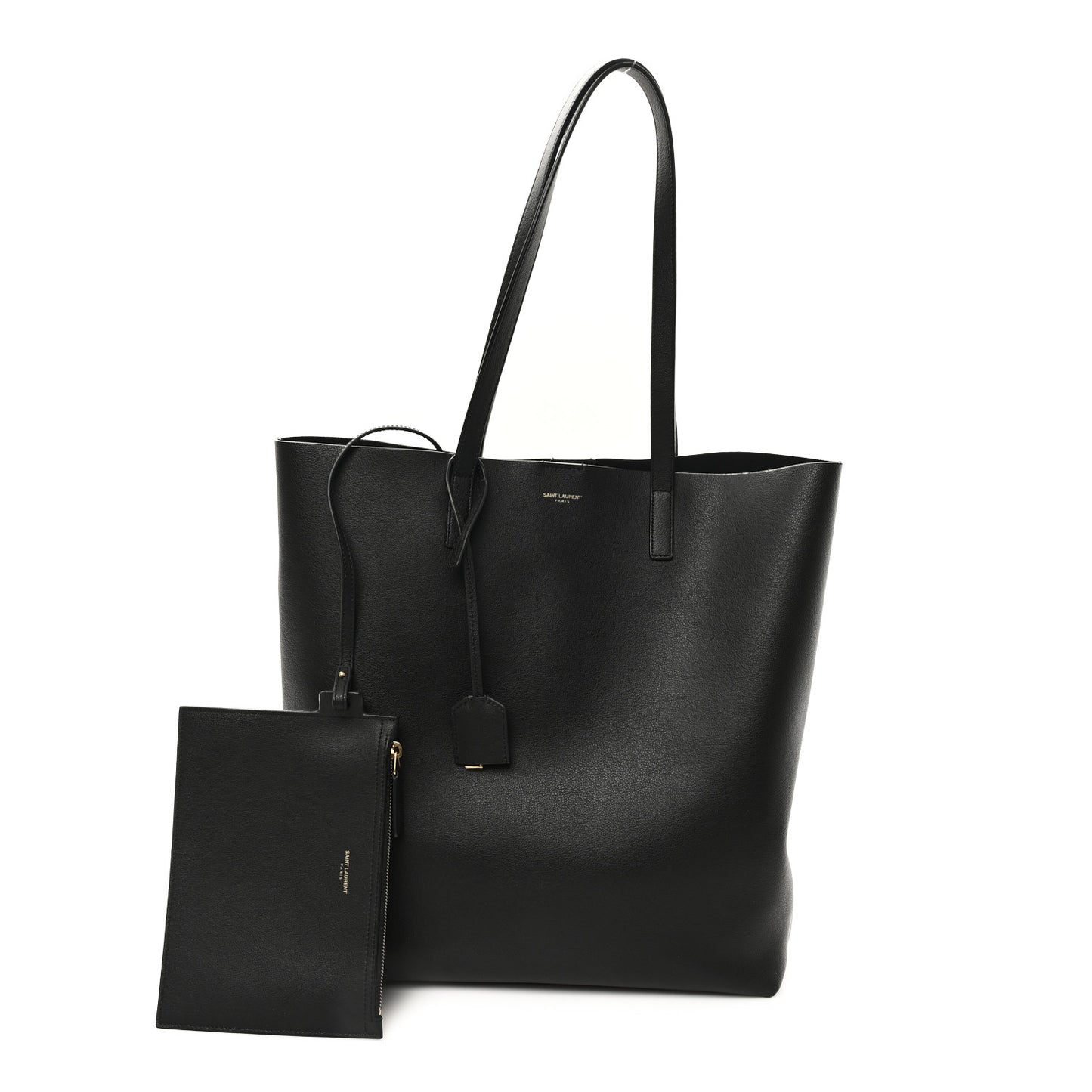 Calfskin Medium Shopping Tote Black