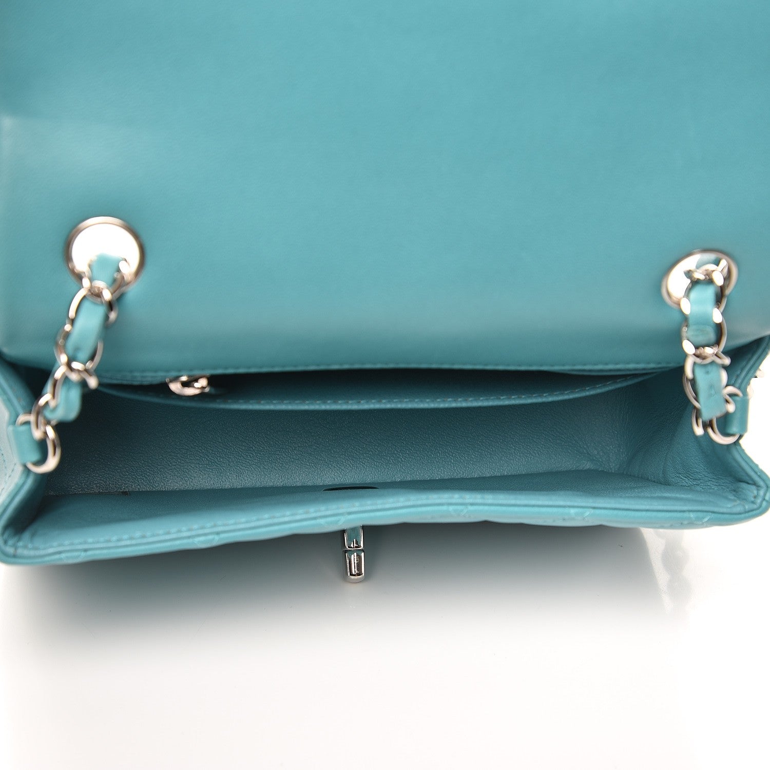 Chanel Lambskin Quilted Mini Rectangular Flap Turquoise 5 of 10