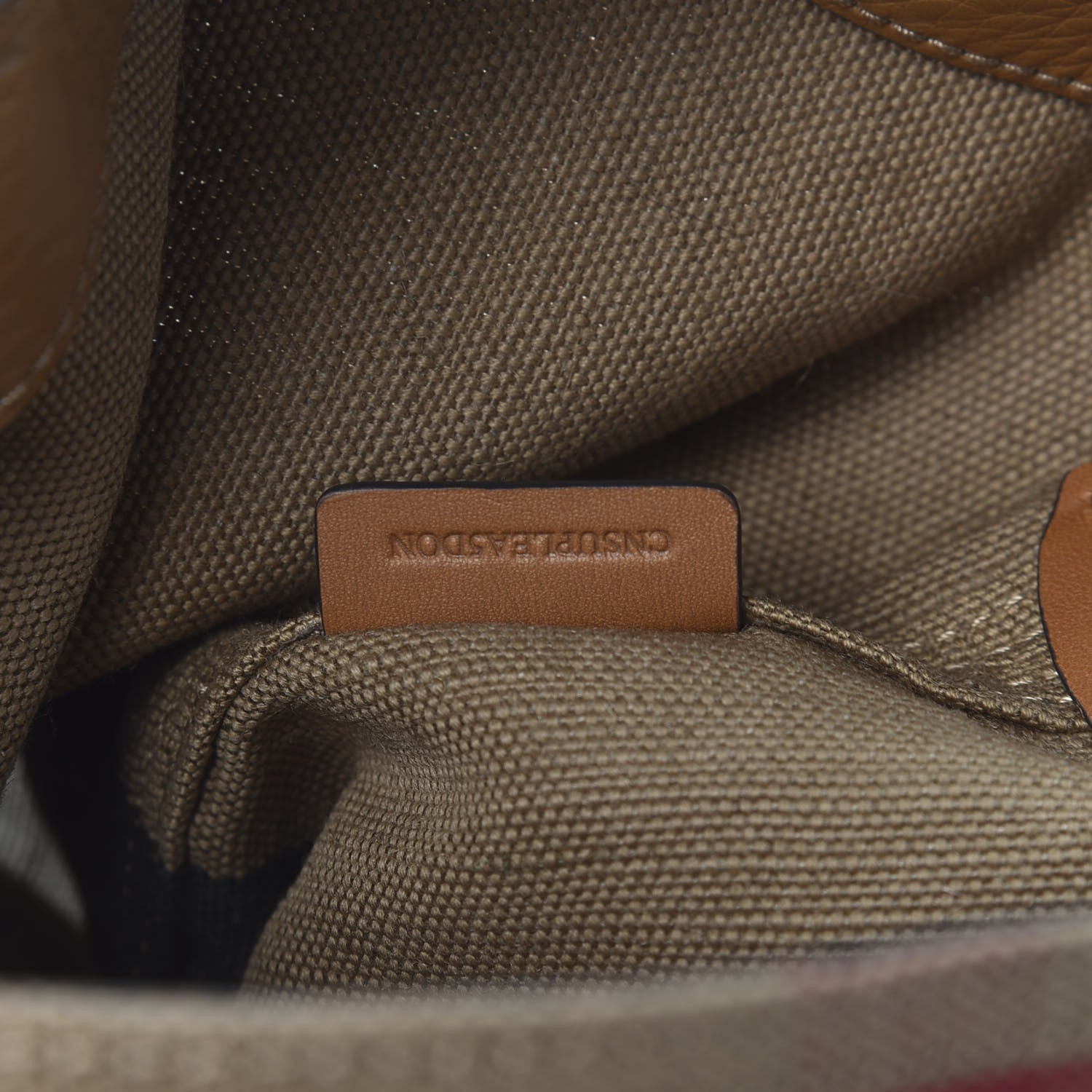 Burberry Canvas Mega Check Mini Ashby Tassel Crossbody Saddle Brown 4 of 9