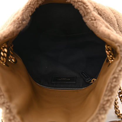 Saint Laurent Shearling Quilted Small Loulou Puffer Monogram Chain Satchel Cinnamon 5 of 10