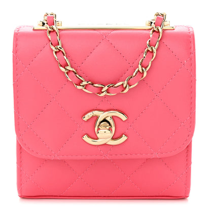 Chanel Lambskin Quilted Mini Trendy CC Chain Wallet Pink 1 of 11