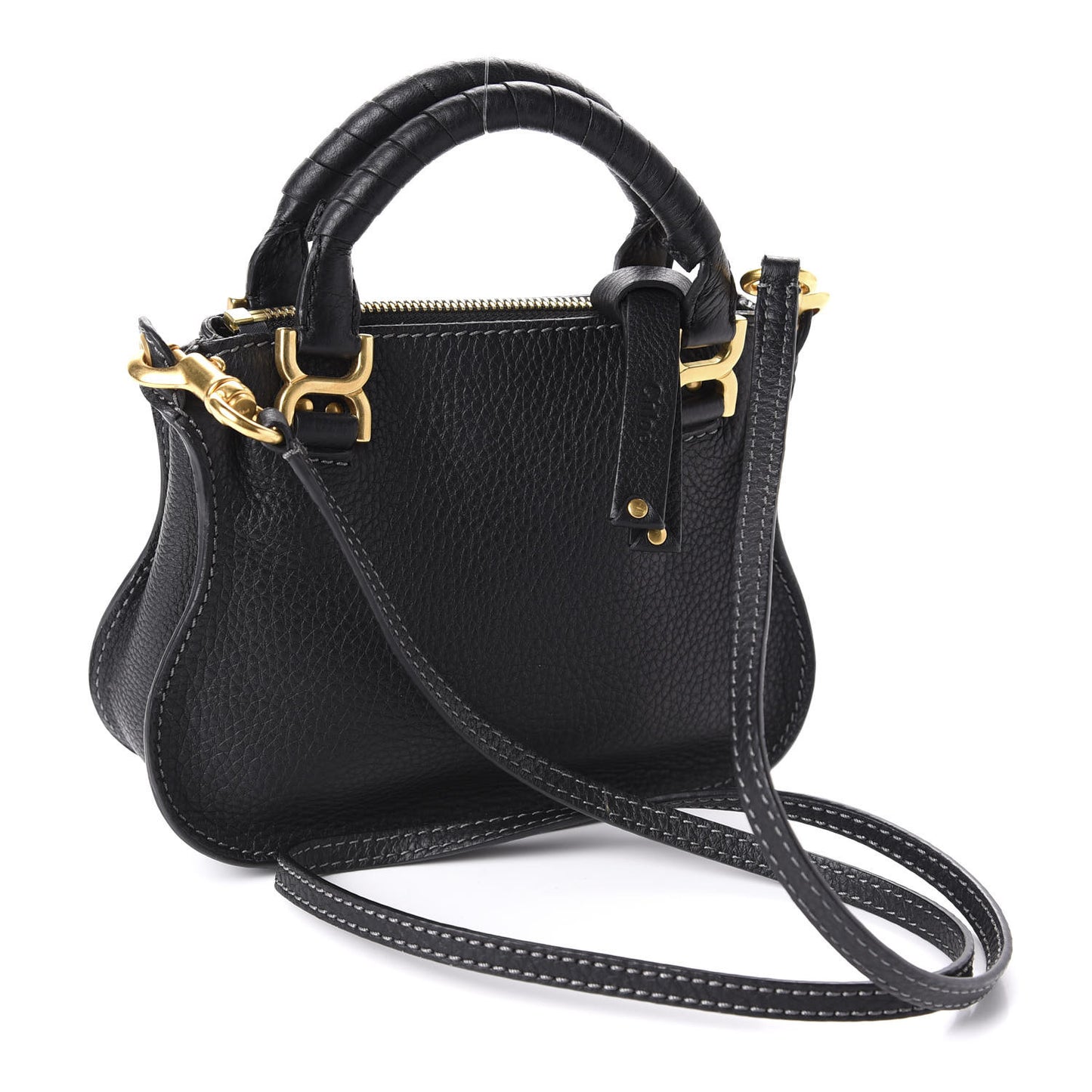 Calfskin Mini Marcie Satchel Black