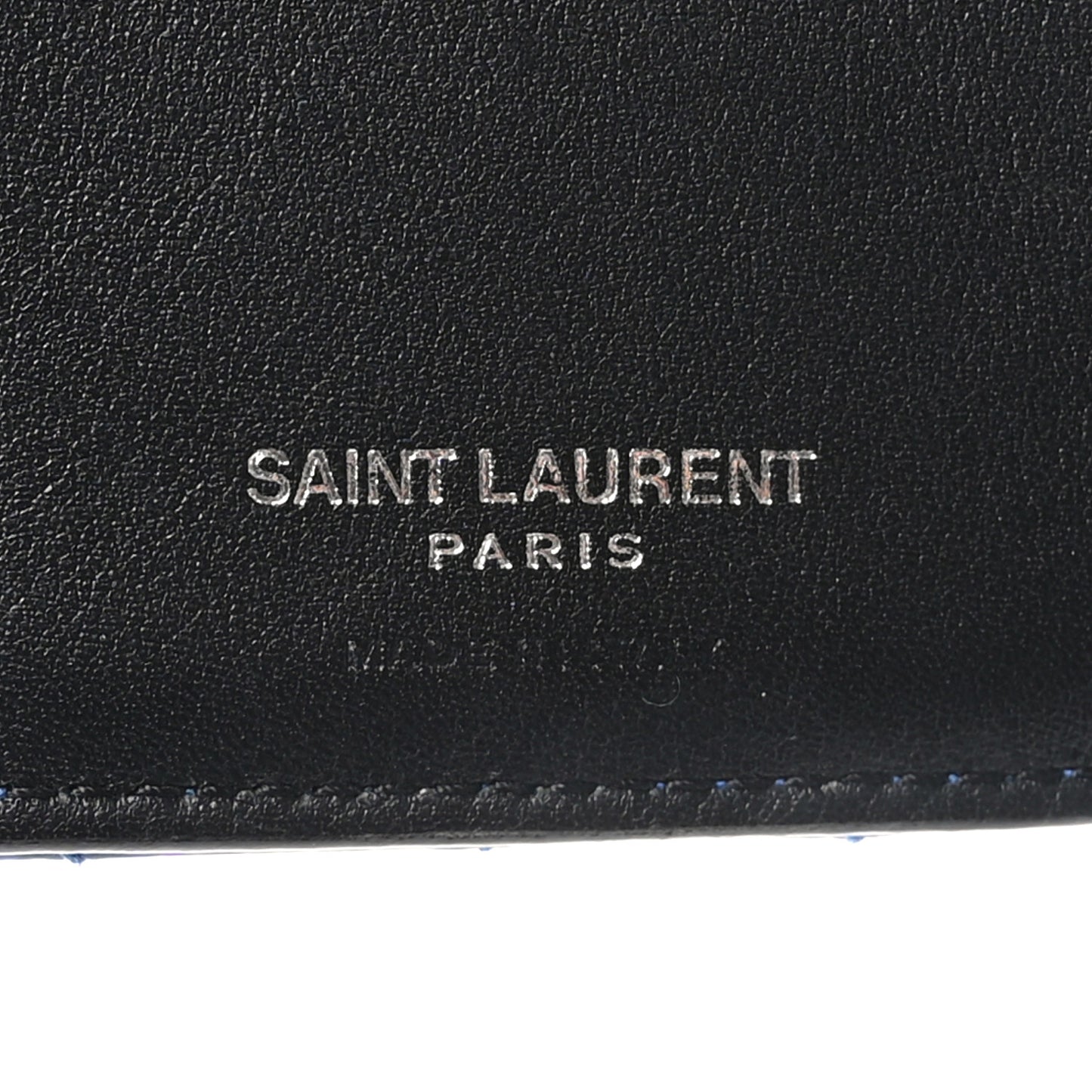 Patent Grain De Poudre Matelasse Chevron Monogram Zipped Two-Part Wallet Royal Blue