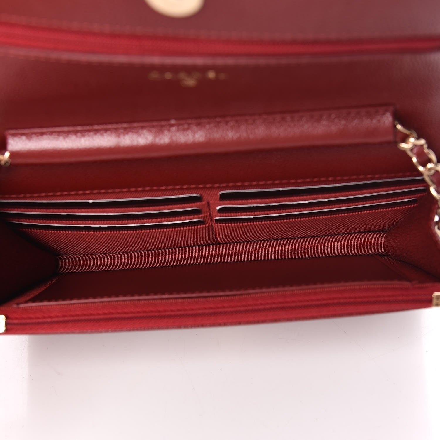Chanel Caviar Quilted Wallet On Chain WOC Dark Red 7 of 12