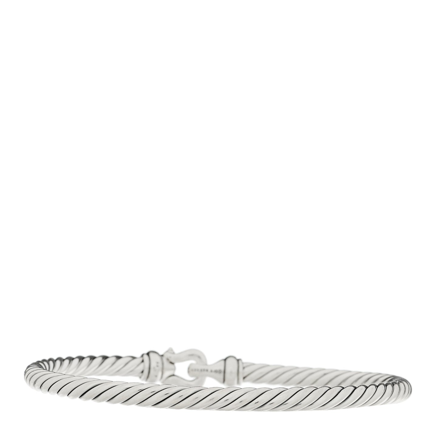 Sterling Silver 14K Yellow Gold 4mm Cable Classic Buckle Bracelet