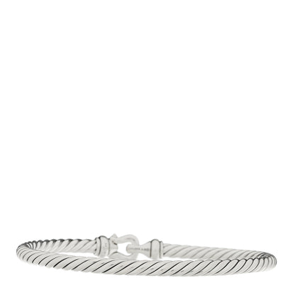 David Yurman Sterling Silver 14K Yellow Gold 4mm Cable Classic Buckle Bracelet 2 of 3