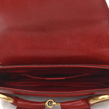 Gucci Textured Calfskin Horsebit Chain Clutch Red 4 of 12