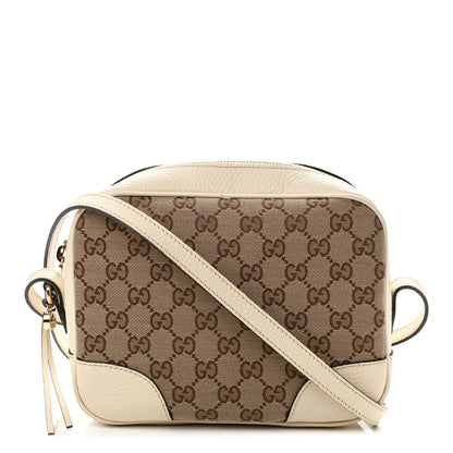 Gucci Monogram Dollar Calfskin Mini Bree Messenger Bag Beige Ebony Avoire 1 of 14