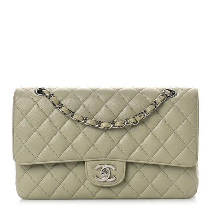 Chanel Caviar Quilted Medium Double Flap Light Green 1 of 10