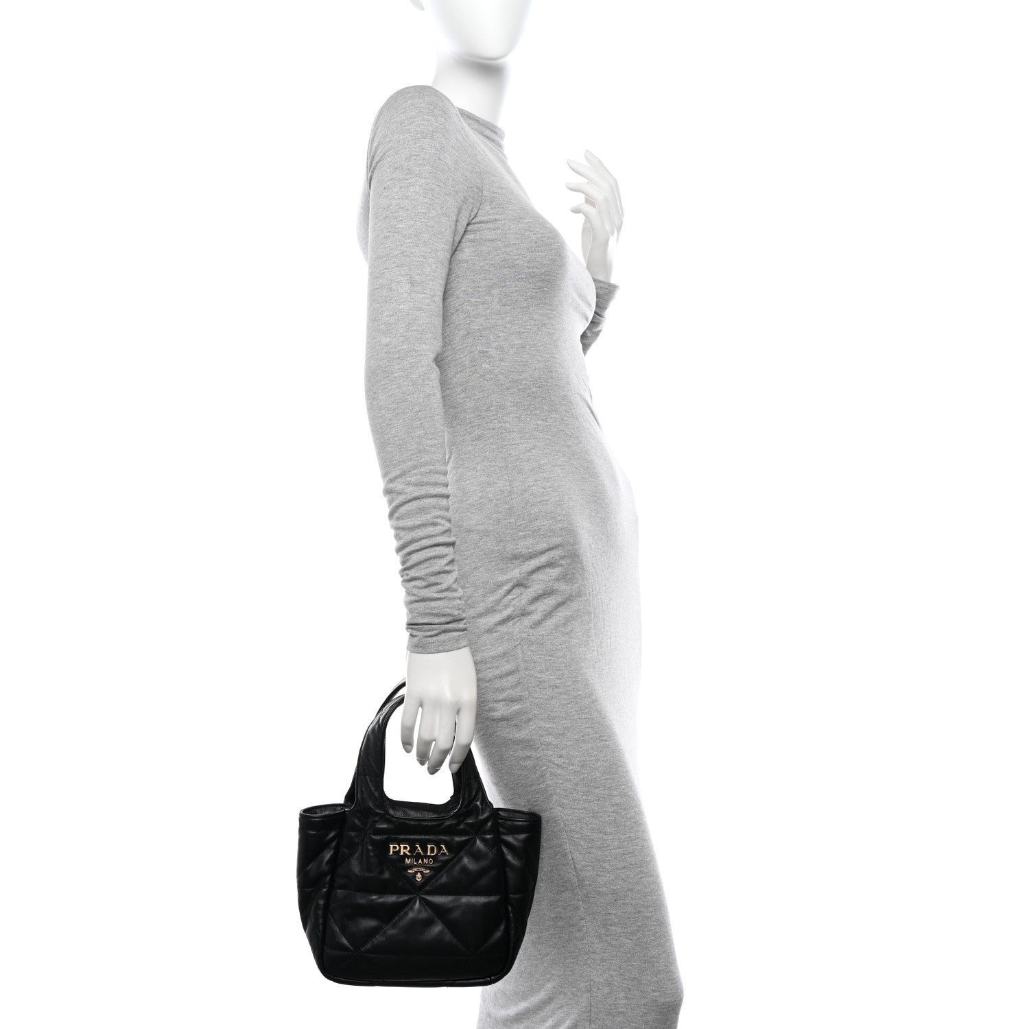 Prada Nappa Quilted Dynamique Tote Black 2 of 9