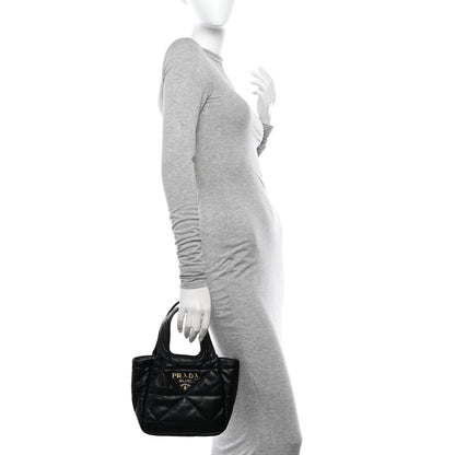 Prada Nappa Quilted Dynamique Tote Black 2 of 9