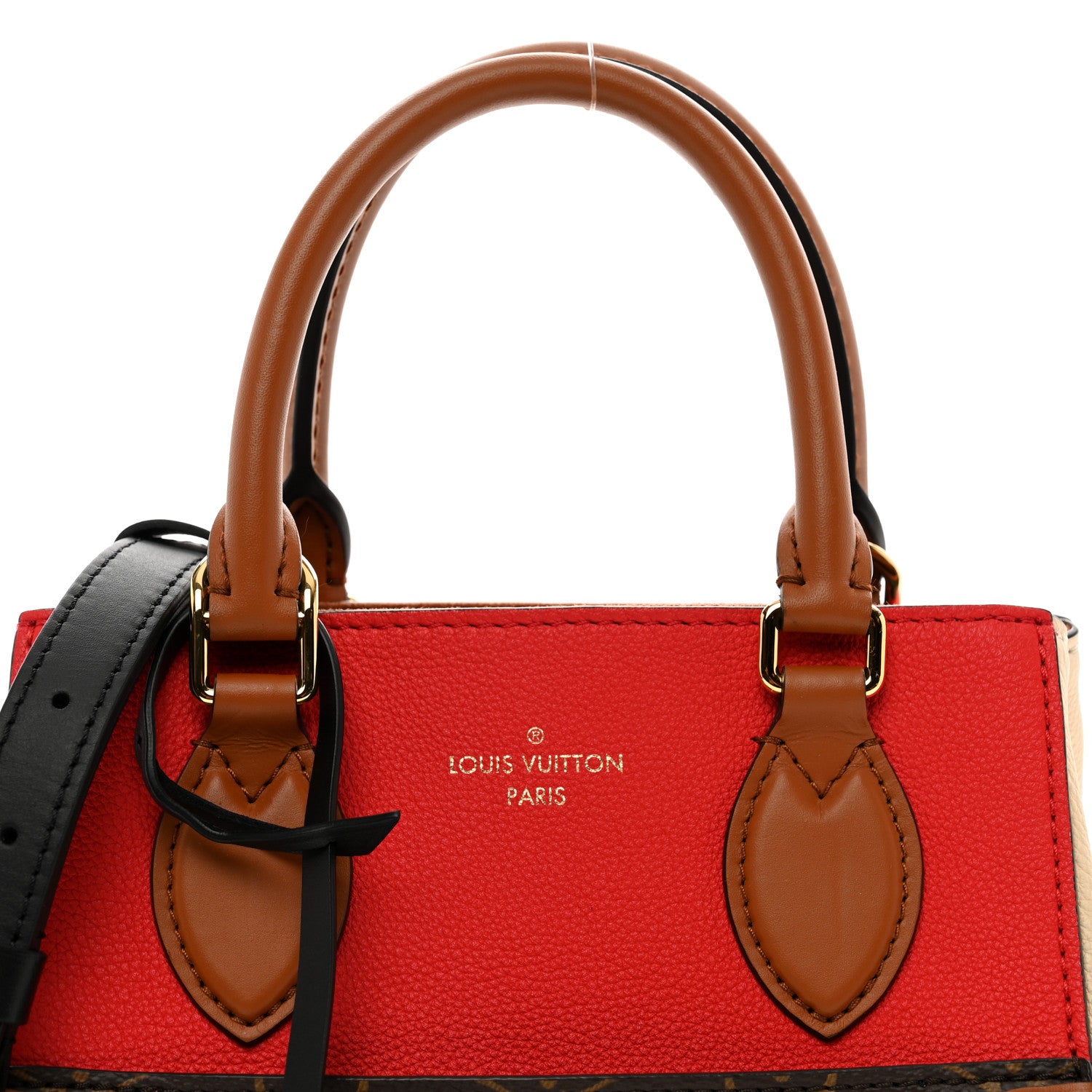 Louis Vuitton Calfskin Monogram Fold Tote PM Cerise Cream Black 6 of 9
