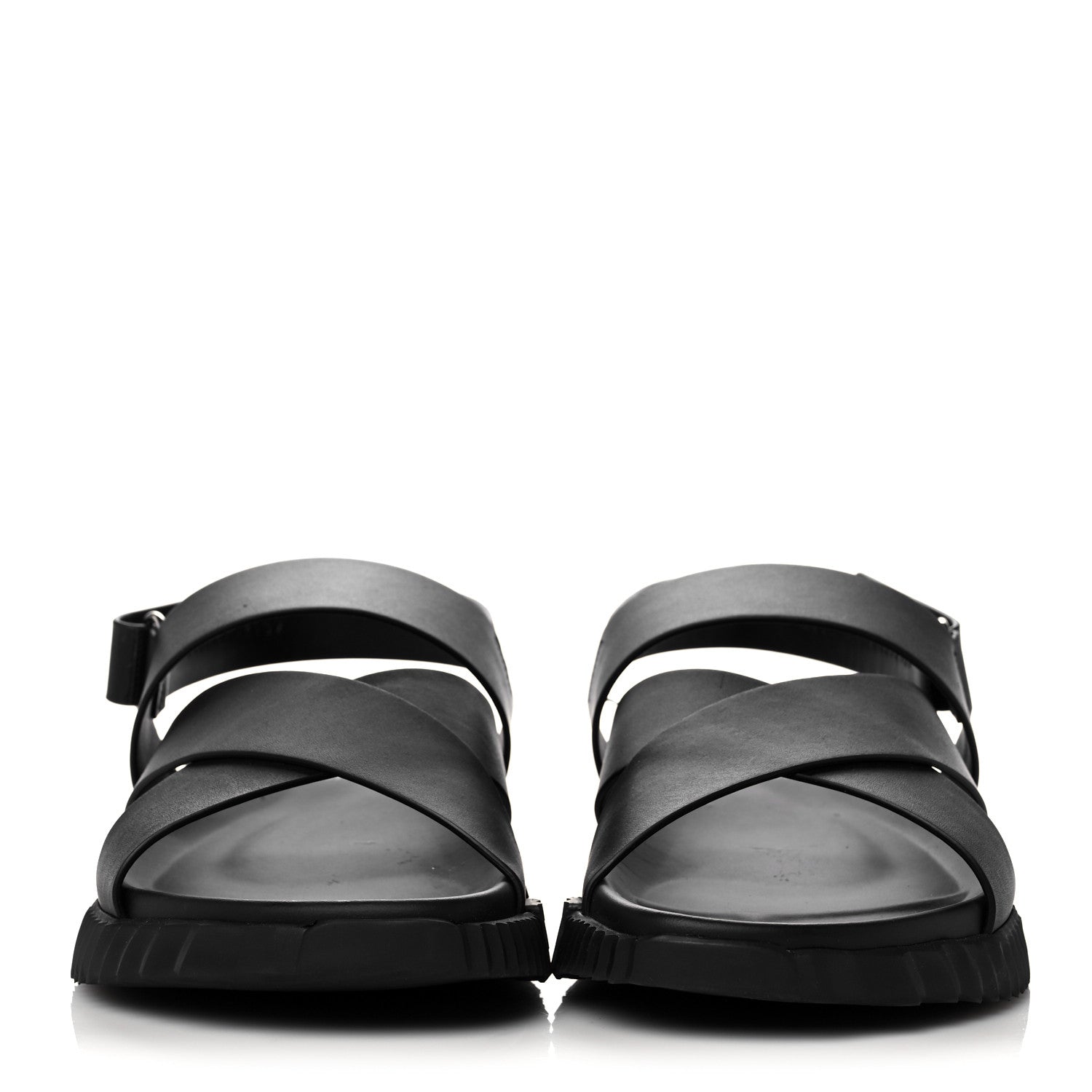 Hermes Calfskin Goatskin Mens Electric Sandals 42.5 Black 2 of 13