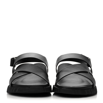 Hermes Calfskin Goatskin Mens Electric Sandals 42.5 Black 2 of 13