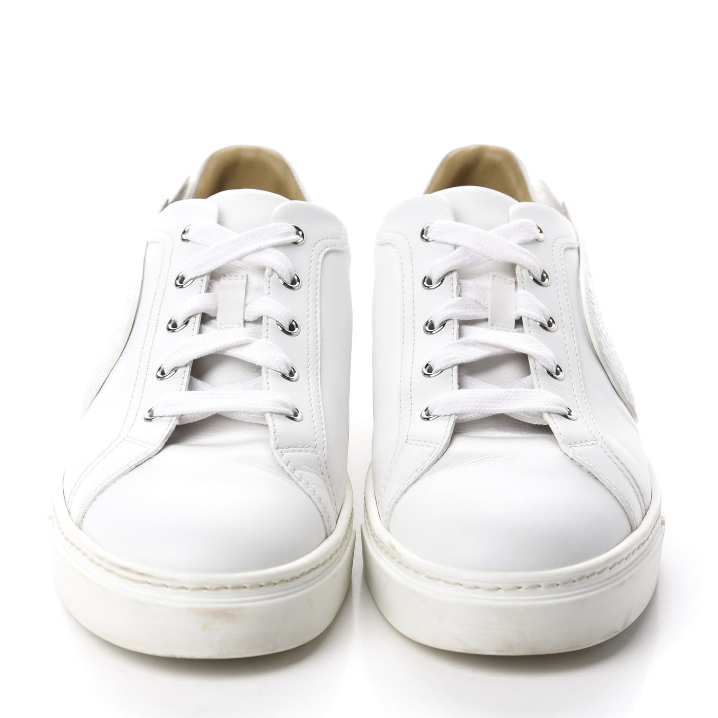 Calfskin Mens Wing Sneakers 41 White