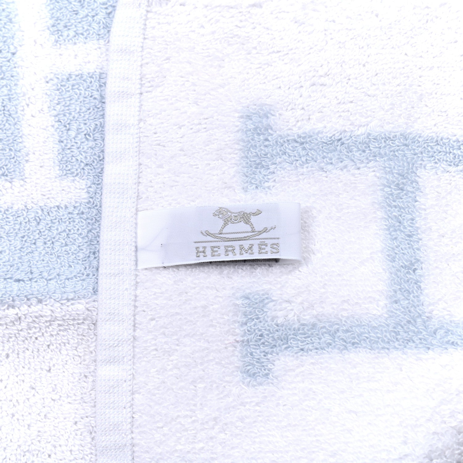Hermes Cotton Avalon Baby Bath Wash Cloth Bleu Glacier 2 of 3