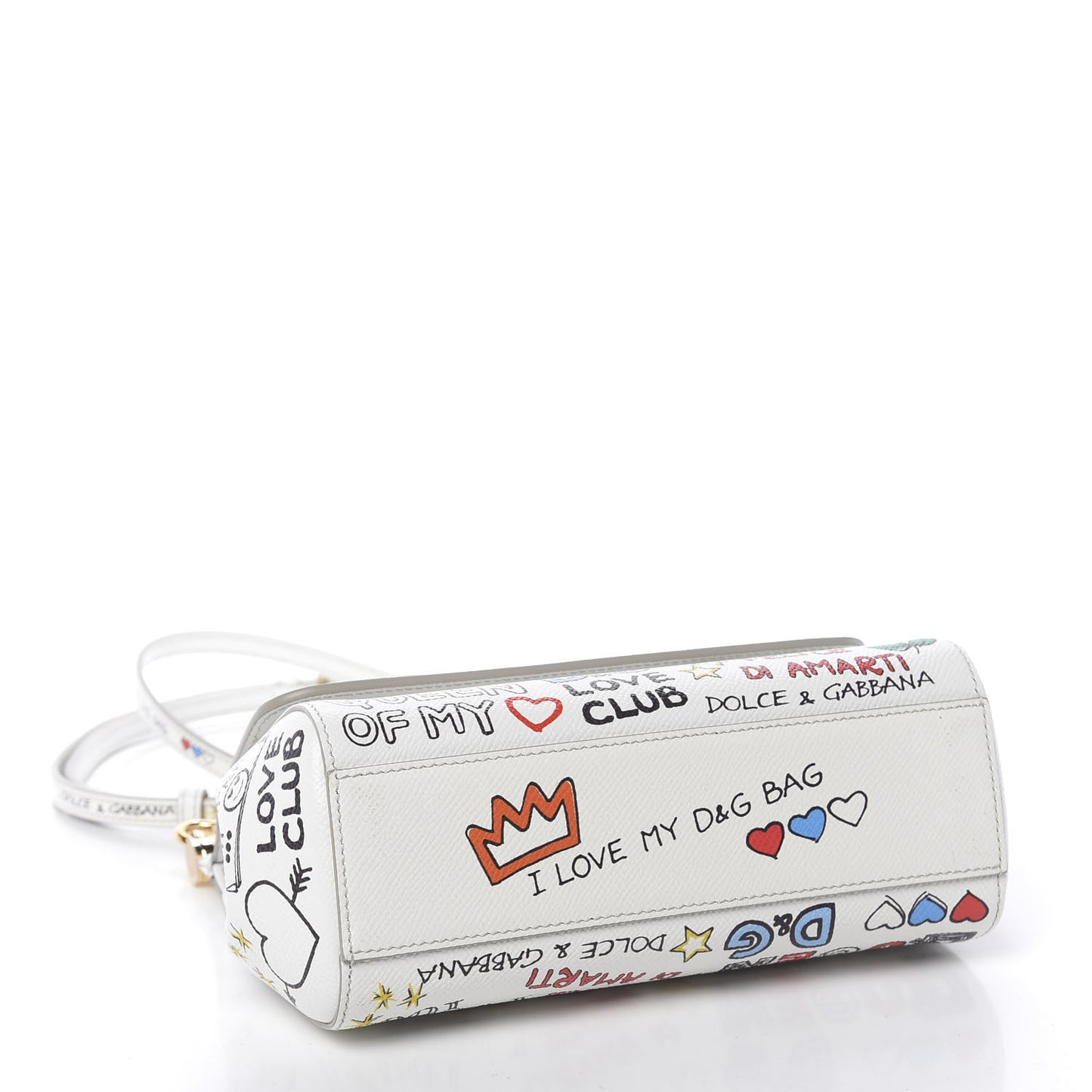 Dauphine Graffiti Printed Small Miss Sicily Satchel White