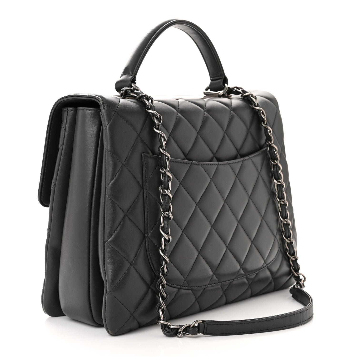 Chanel Lambskin Quilted Large Trendy CC Dual Handle Flap Bag Dark Grey 3 of 15