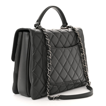 Chanel Lambskin Quilted Large Trendy CC Dual Handle Flap Bag Dark Grey 3 of 15