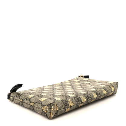 Gucci GG Supreme Monogram Bees Wrist Wallet Beige Black 4 of 10