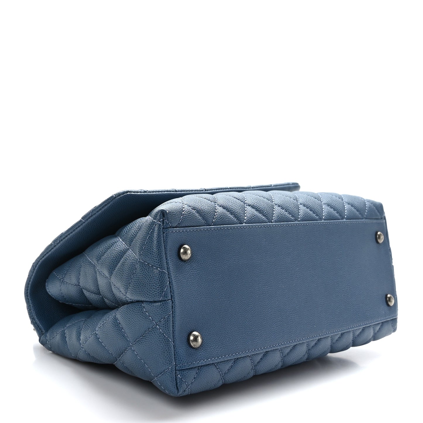 Caviar Quilted Small Coco Handle Flap Blue