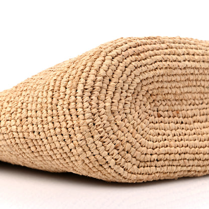 Loewe Calfskin Raffia Paulas Ibiza Pochette Bag Natural Tan 8 of 9