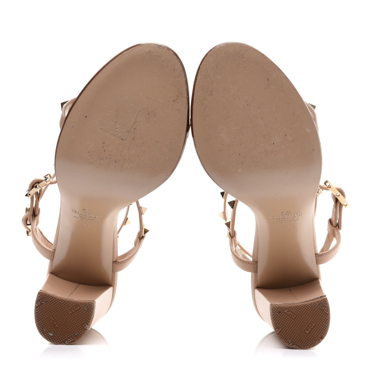 Calfskin Rockstud 90mm City Sandals 41 Poudre