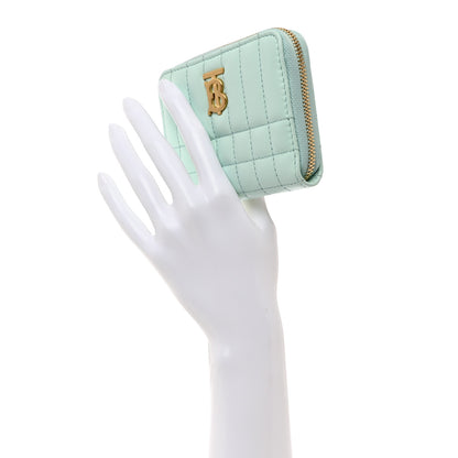Burberry Lambskin Quilted Mini Lola Zip Wallet Light Blue 2 of 7