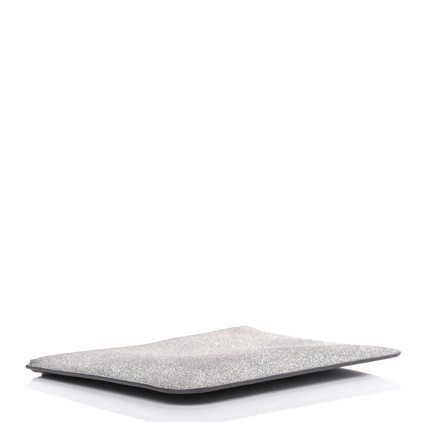 Glitter Calfskin Logo Everyday Pouch M Silver