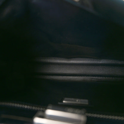 Fendi Chamois Karung Shiny Nappa Medium 3 Pocket Peekaboo Iconic Satchel Cobalto Petrolio 5 of 9