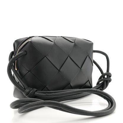 Bottega Veneta Lambskin Maxi Intrecciato Small Cassette Camera Bag Black 3 of 9