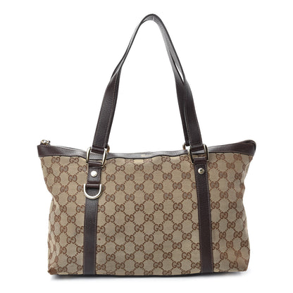 Gucci Monogram Medium Abbey Tote Dark Brown 1 of 14